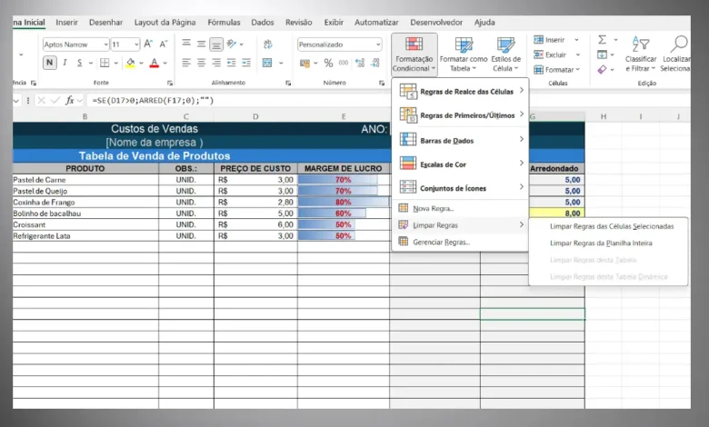 Limpar Formatação Condicional no Excel