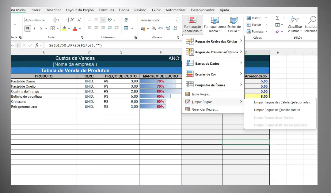 Limpar Formatação Condicional no Excel