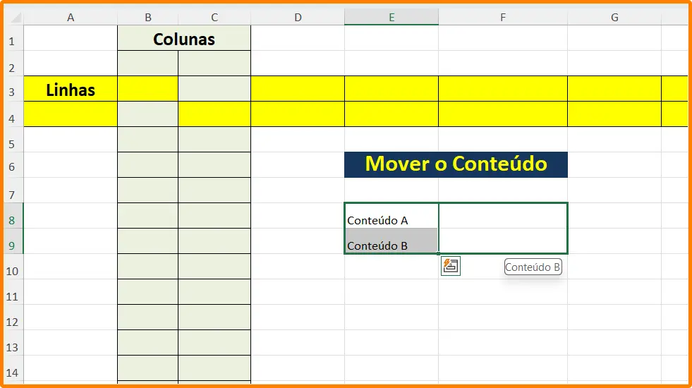 Mover o Conteúdo Para Outra Célula no Excel
