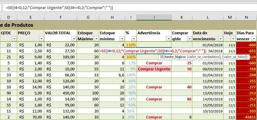 Fazer Planilhas de Excel Com Fórmulas