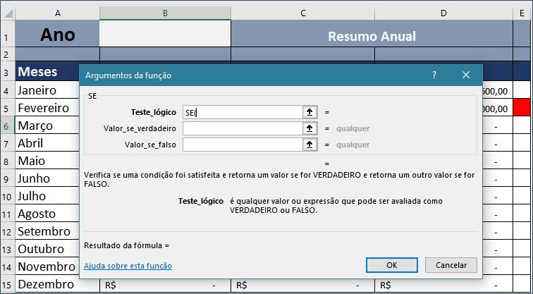 Função SE do Excel com exemplos práticos