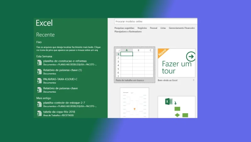 Iniciando o Microsoft Excel primeira planilha telas linhas e colunas