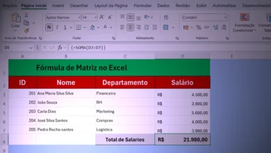 Fórmulas de Matriz do Excel