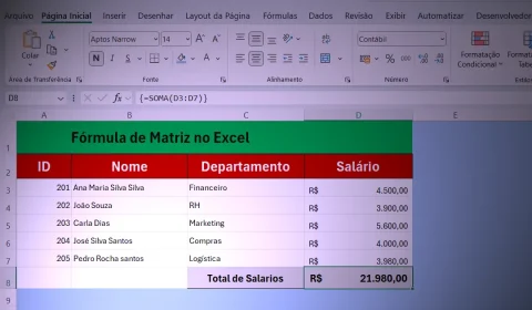 Fórmulas de Matriz do Excel