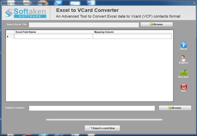 software para converter Excel xlsx em vCard