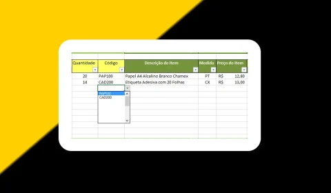 Fazer a Planilha de Cadastro de Itens do Estoque no Excel