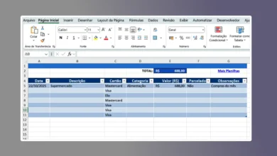 Aplicar Formatos de Tabela na Planilha do Excel