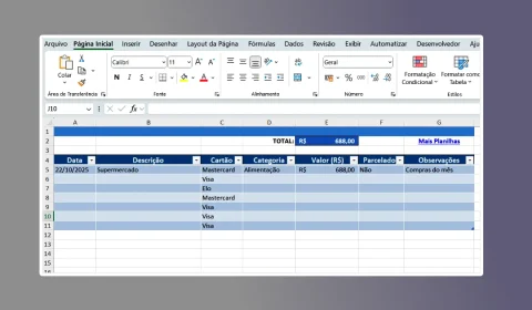 Aplicar Formatos de Tabela na Planilha do Excel