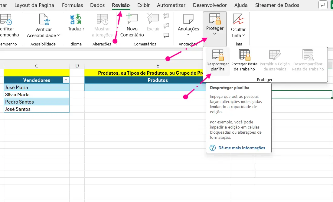 Desproteger Planilha de Excel