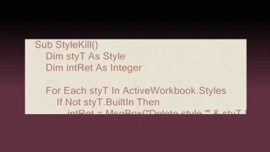 Como Excluir Estilos Indesejados com VBA no Excel