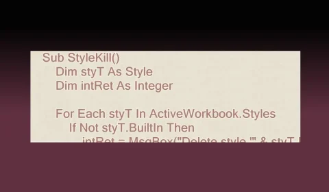 Como Excluir Estilos Indesejados com VBA no Excel