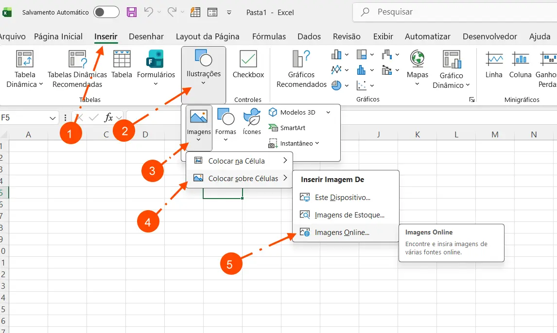 Inserir Imagens Online do Bing no Excel