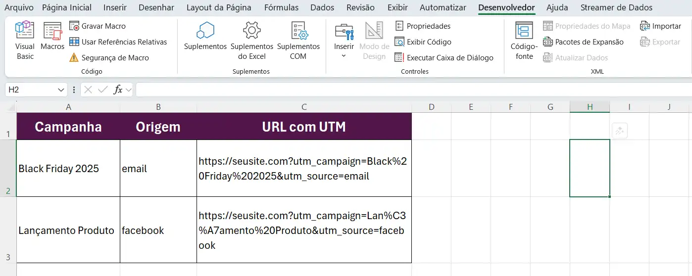 Principais Ferramentas da Guia Desenvolvedor