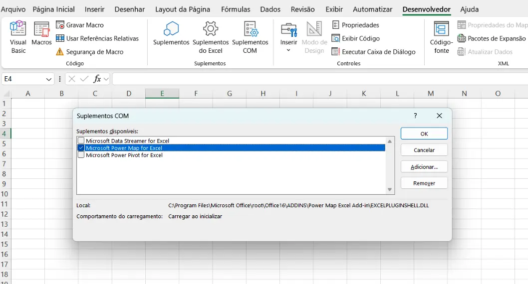 Como Adicionar um Suplemento COM no Excel