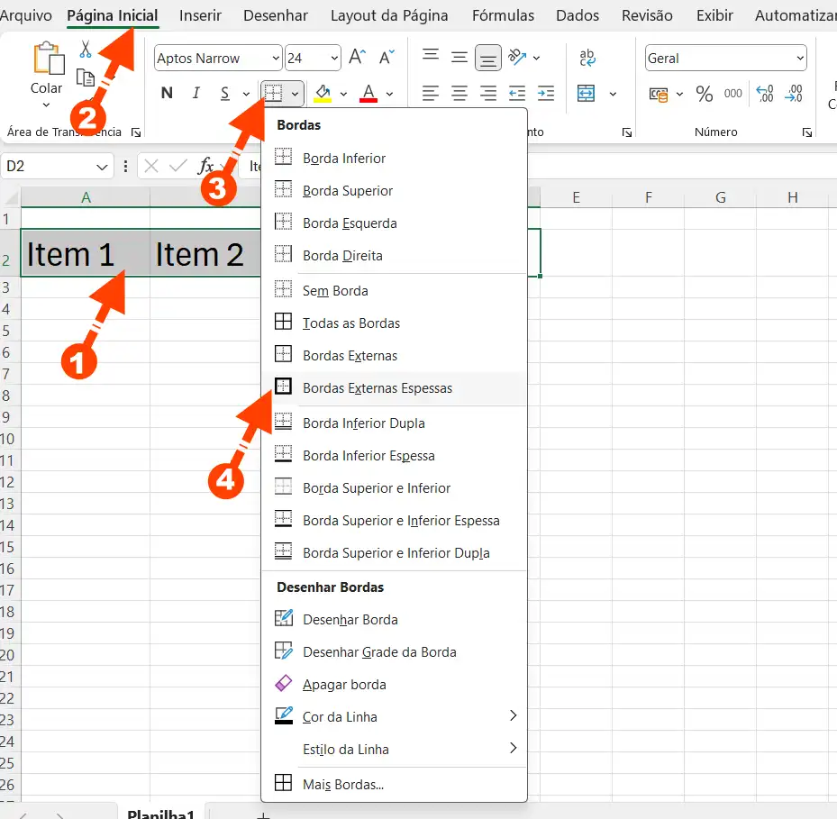 Métodos Básicos Para Alterar Largura das Bordas