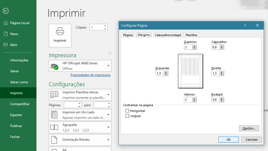 Layout de impressão