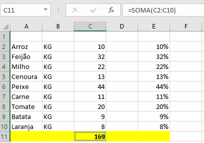 inserir e alterar o conteúdo da Célula no Excel