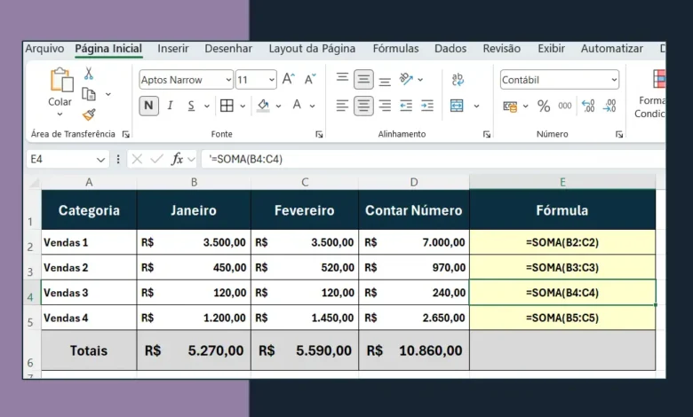 Utilizar a Função SOMA no Excel