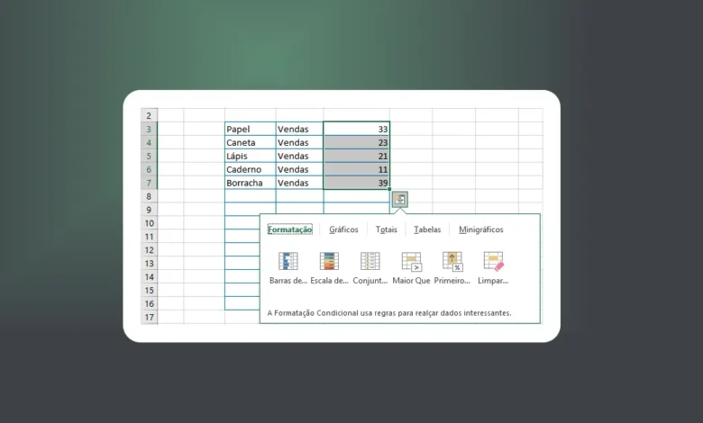 Aplicar Formatação Condicional Usando Análise Rápida