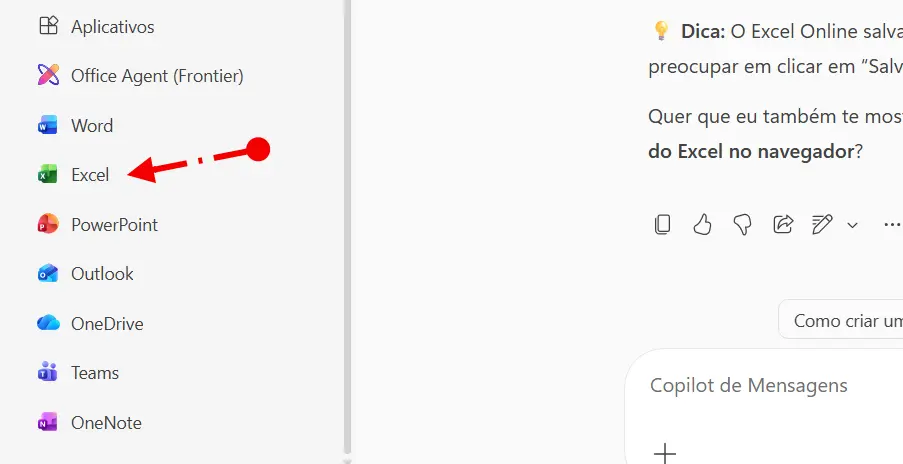 Entrar e Clicar no ícone Excel