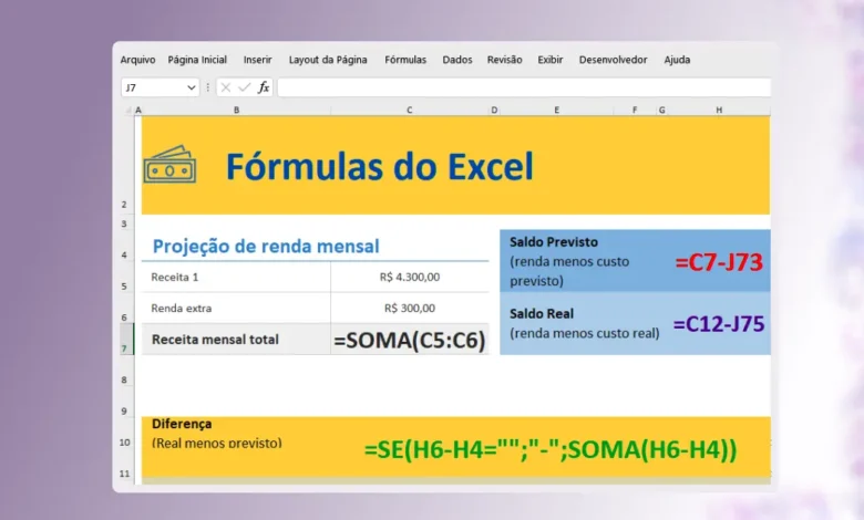 Exemplos e Informações sobre Fórmulas do Excel