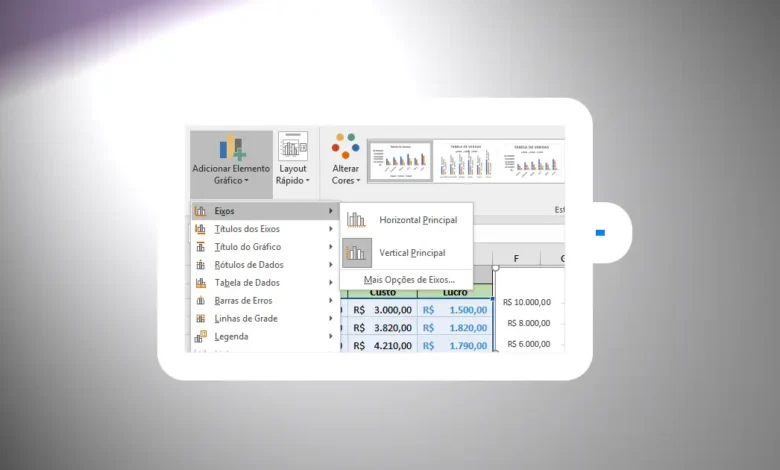 Exibir ou Ocultar Eixos Principais de um Gráfico