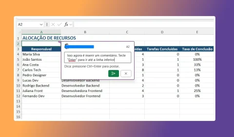 Formatar um Comentário no Excel