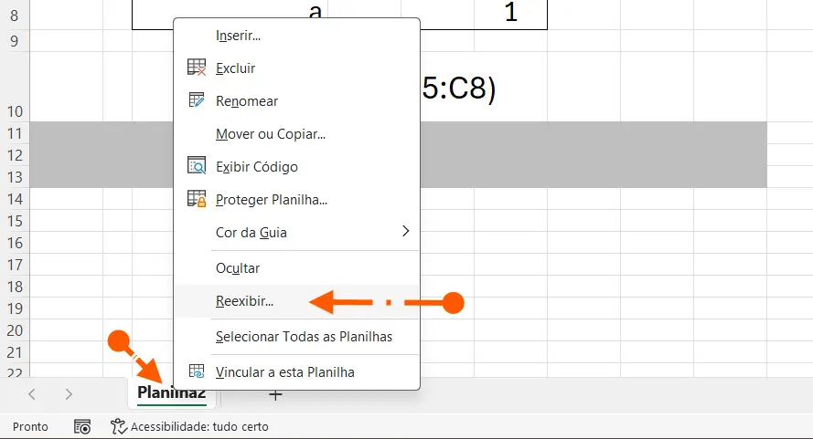 Reexibir Planilhas Ocultas no Excel