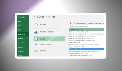 Salvar a Pasta de Trabalho como Modelo