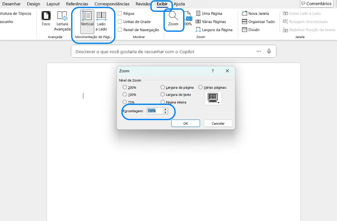Configurando o Zoom no Microsoft Word