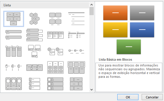 Definição para Elementos Gráficos SmartArt