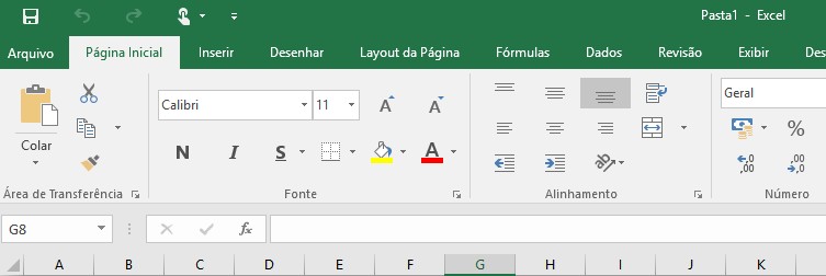 Mostrar guias e comandos no Excel