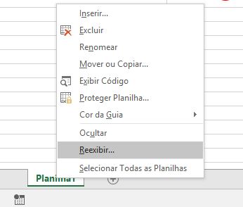 Reexibindo uma planilha no MS Excel