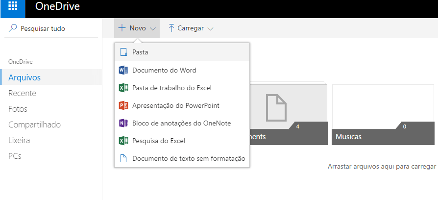 Use o OneDrive com o Office