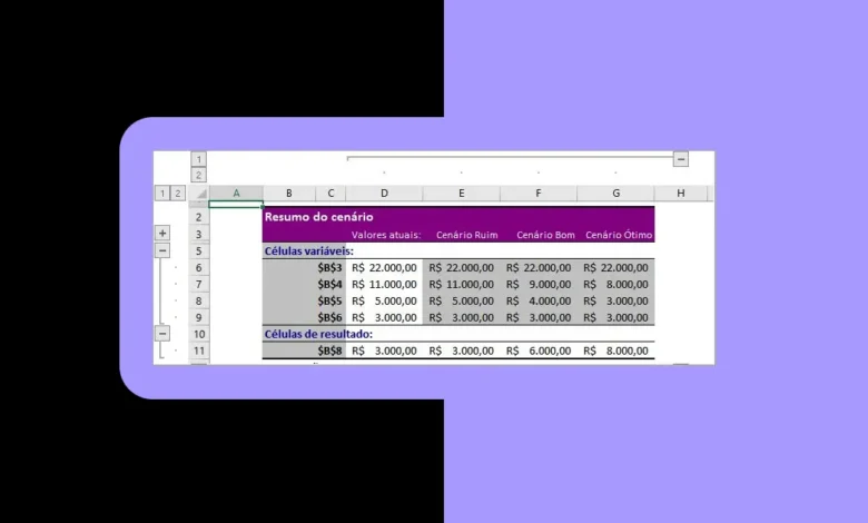 Criar um Relatório de Cenários da Planilha no Excel