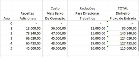 Modelo básico de investimento e fluxo de caixa
