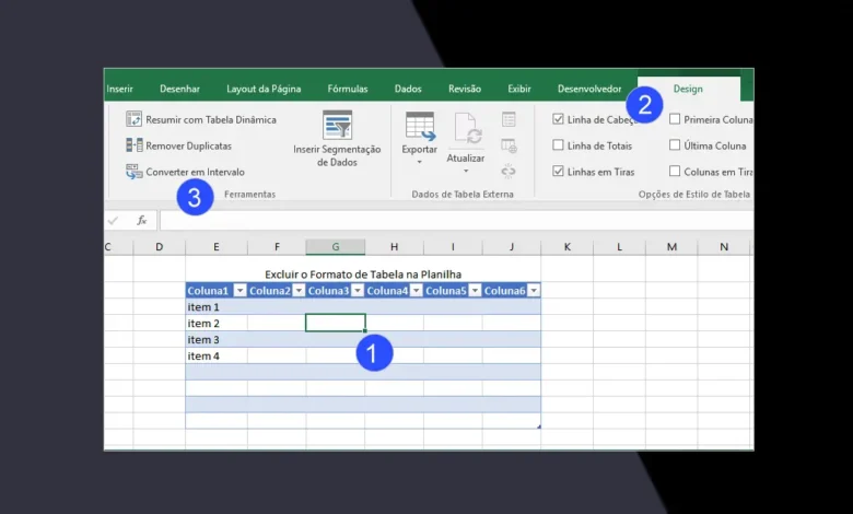 Converter uma Tabela Excel em um Intervalo de Dados