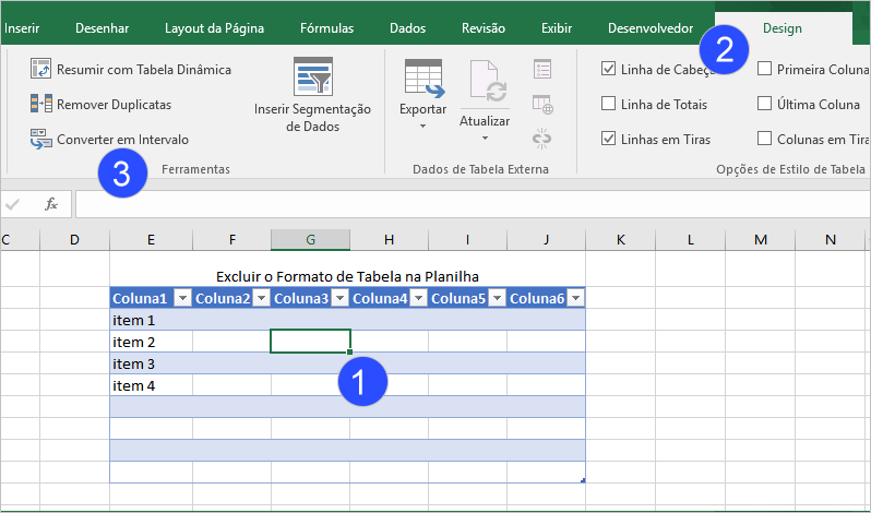 Excluir uma Tabela de Excel Sem Perder a Formatação