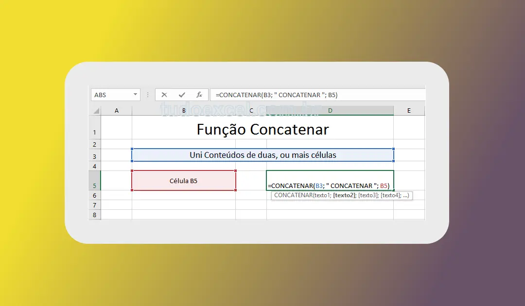 Função CONCATENAR de Excel