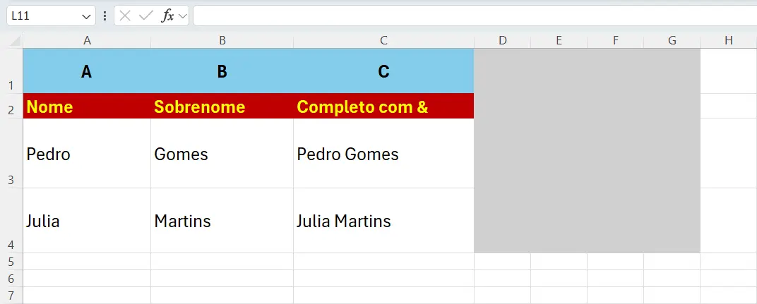 Alternativa: Usar o Operador & (E Comercial)