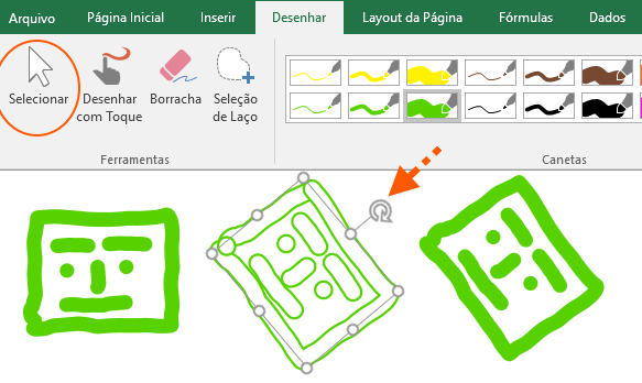 Aplicar alterações no desenho do Excel