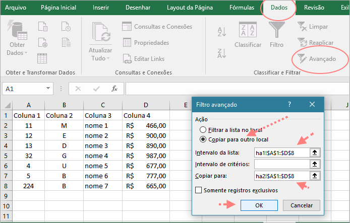 Passado Fazer Um Boneco De Neve Quantidade De Filtro Avançado Excel