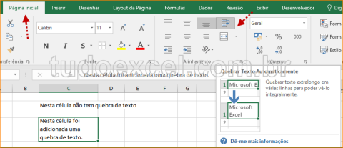 Quebra de Linhas no Excel