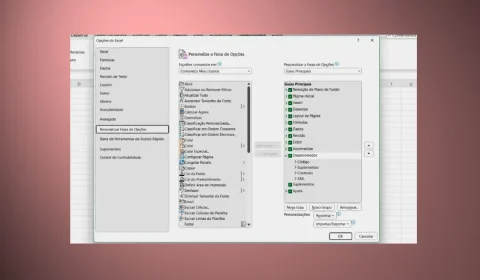 Mostrar a Guia Desenvolvedor na Faixa de Opções