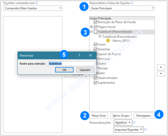 Adicionar Guias na Faixa de Opções do Excel