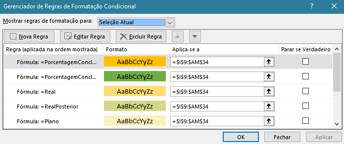 formatos com Formatação Condicional