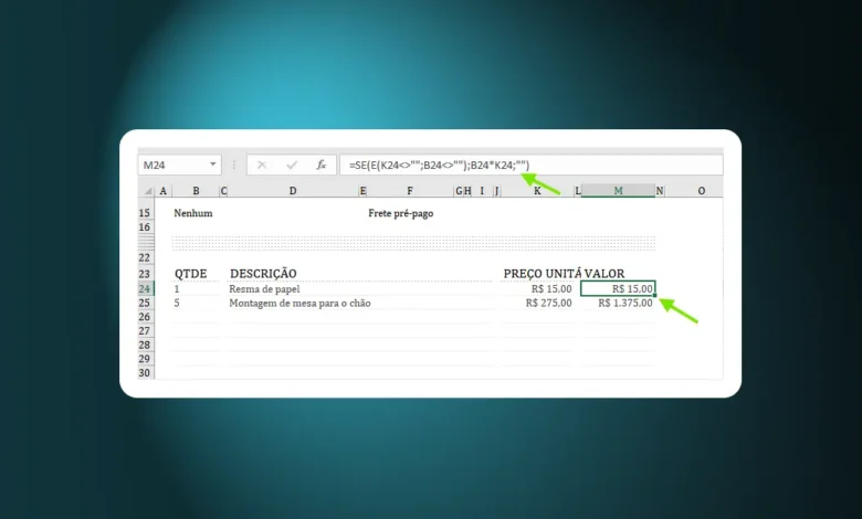 Copiar Fórmulas para Células Subsequentes no Excel