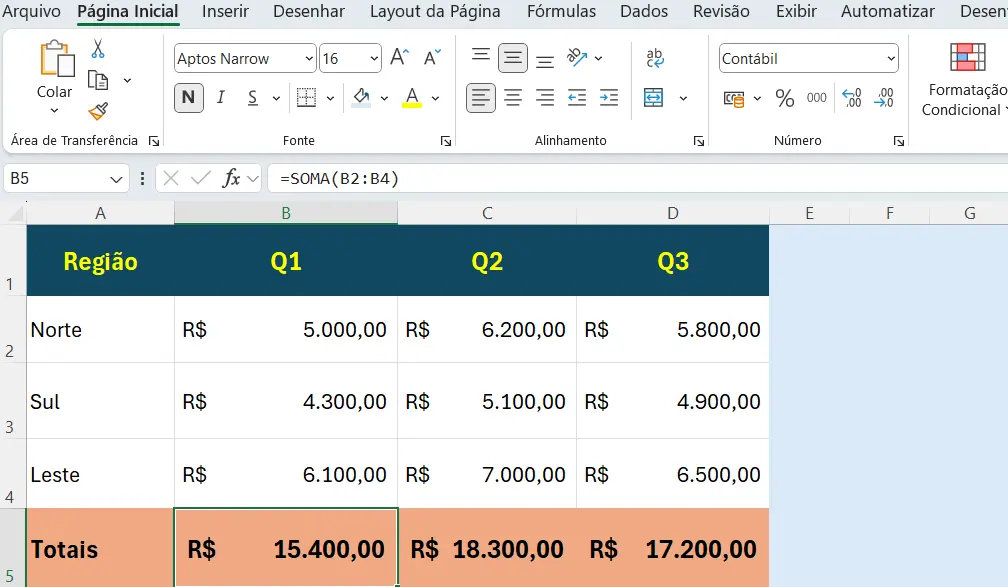 Outro Exemplo Prático Para somar no Excel