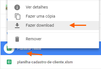 Abrir Planilhas do Google no Excel