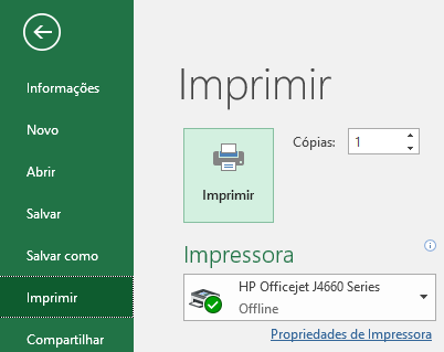 Imprima suas planilhas com o botão criado